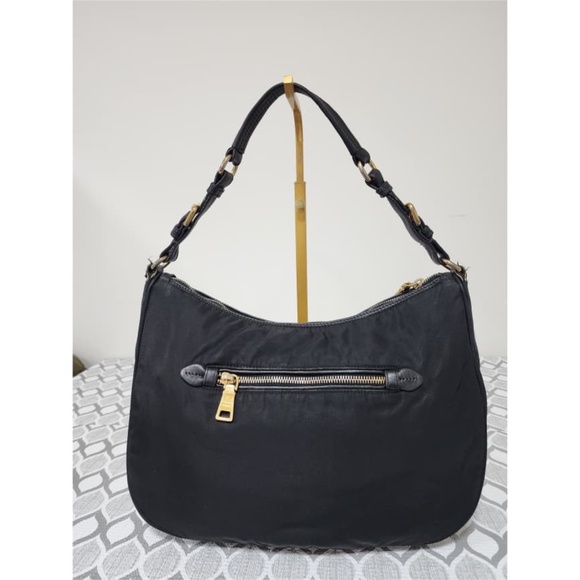 Authentic Prada Tessuto Nylon Hobo Shoulder Bag Black - Picture 5 of 12